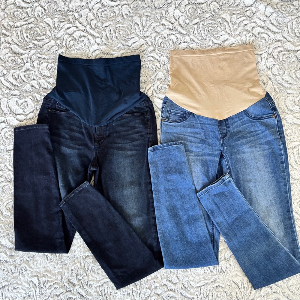 Frame Denim black +Indigo Blue Women's Maternity Jeans bundle 75%Cotton